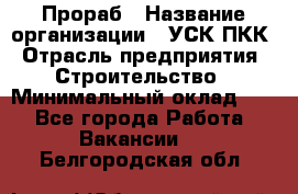 Прораб › Название организации ­ УСК ПКК › Отрасль предприятия ­ Строительство › Минимальный оклад ­ 1 - Все города Работа » Вакансии   . Белгородская обл.